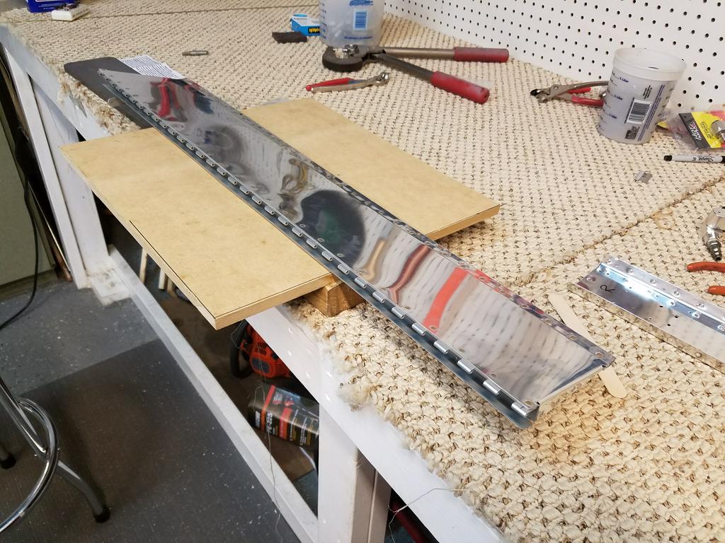 Work continues on the elevators. Trim tab complete